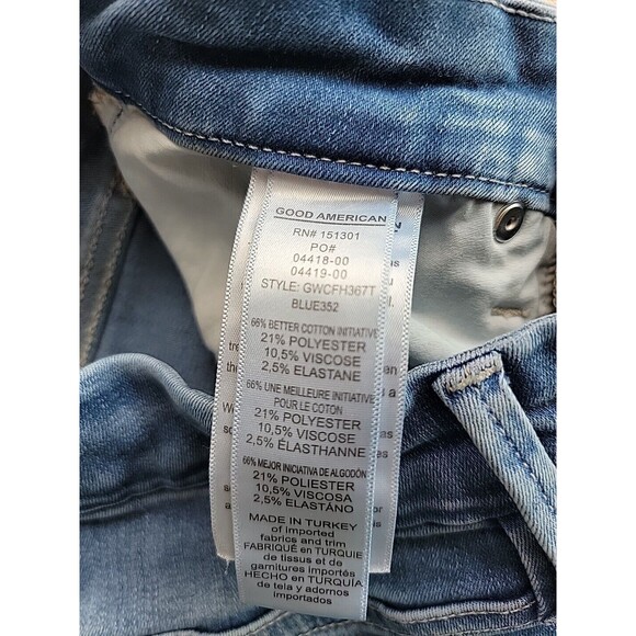 Good American Jeans Womens 2 25x25 Waist Distressed Stretch Mid Rise Modern USA - Picture 10 of 12